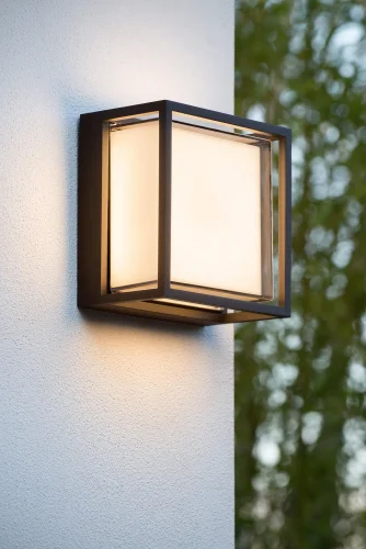 Настенный светильник LED Singa Led 15801/10/30 Lucide уличный IP54 чёрный 1 лампа, плафон белый в стиле современный LED фото 3